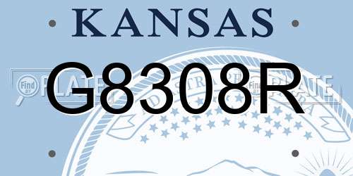 G8308R Kansas License Plate
