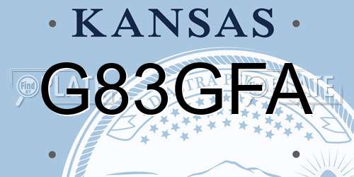 G83GFA Kansas License Plate