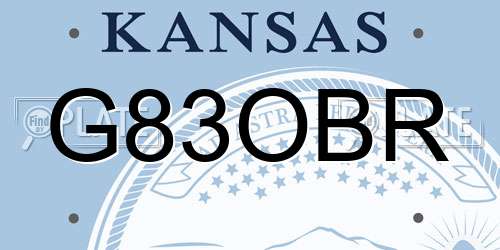 G83OBR Kansas License Plate