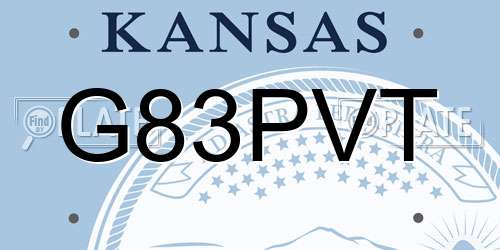 G83PVT Kansas License Plate