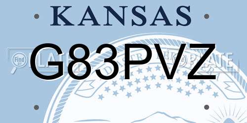 G83PVZ Kansas License Plate