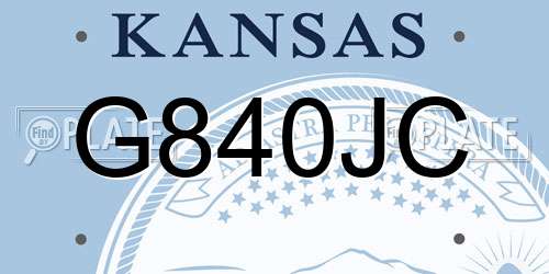 G840JC Kansas License Plate