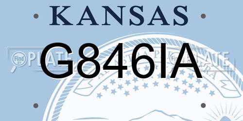 G846IA Kansas License Plate