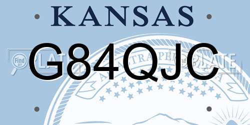 G84QJC Kansas License Plate