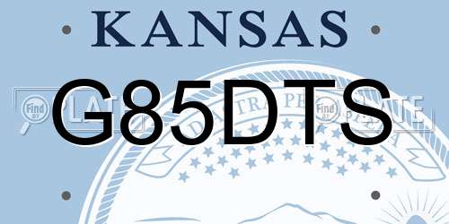 G85DTS Kansas License Plate