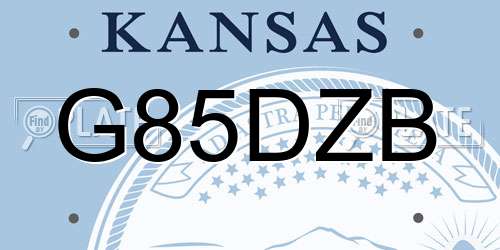 G85DZB Kansas License Plate