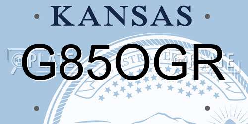 G85OGR Kansas License Plate