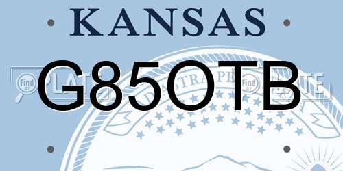 G85OTB Kansas License Plate