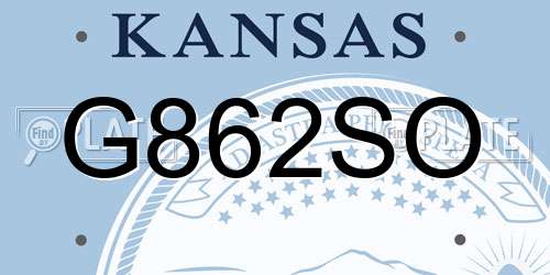 G862SO Kansas License Plate