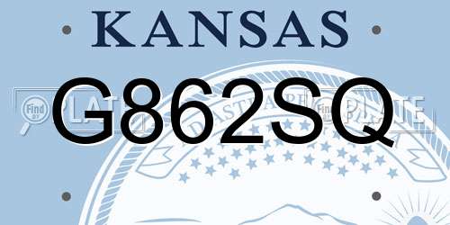 G862SQ Kansas License Plate