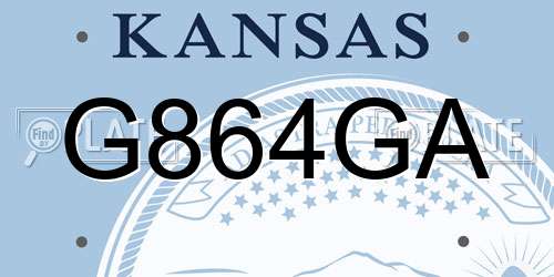 G864GA Kansas License Plate
