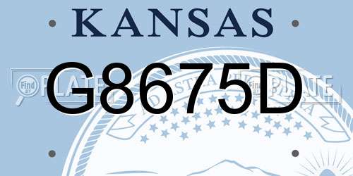 G8675D Kansas License Plate