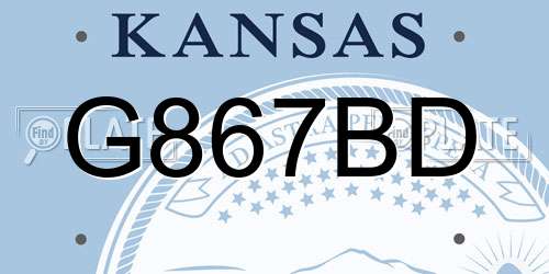 G867BD Kansas License Plate