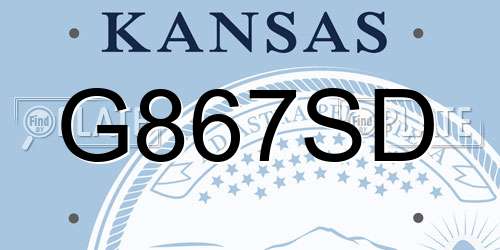 G867SD Kansas License Plate