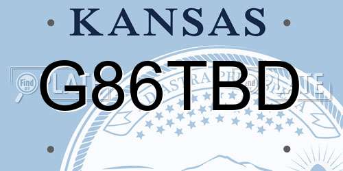 G86TBD Kansas License Plate
