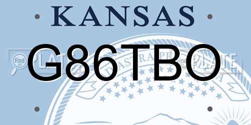 G86TBO Kansas License Plate