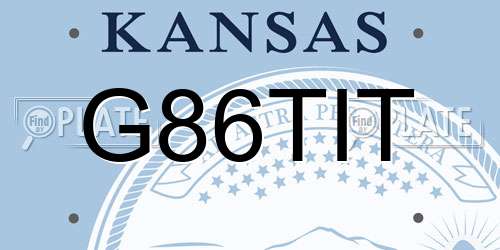 G86TIT Kansas License Plate