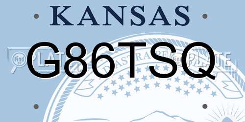 G86TSQ Kansas License Plate
