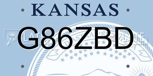 G86ZBD Kansas License Plate