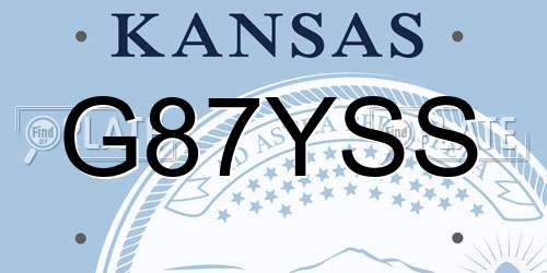 G87YSS Kansas License Plate