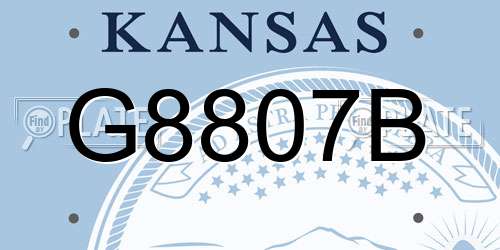 G8807B Kansas License Plate