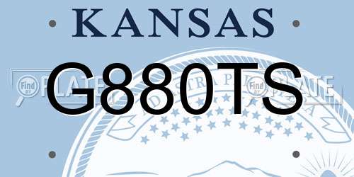 G880TS Kansas License Plate