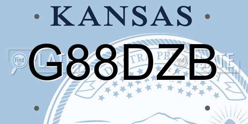 G88DZB Kansas License Plate