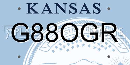 G88OGR Kansas License Plate
