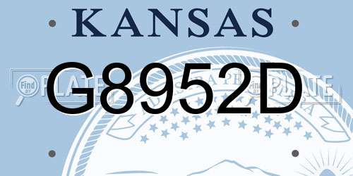 G8952D Kansas License Plate