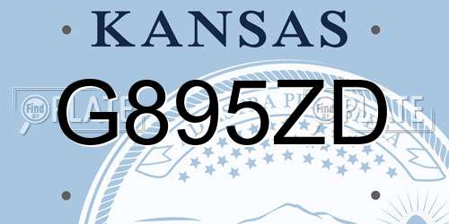 G895ZD Kansas License Plate