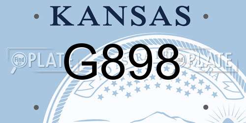 G898 Kansas License Plate