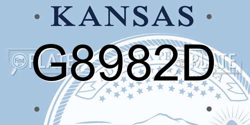 G8982D Kansas License Plate