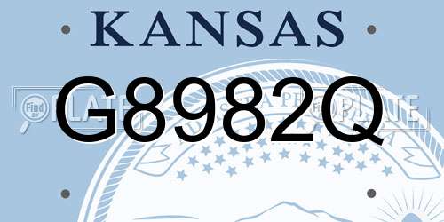 G8982Q Kansas License Plate