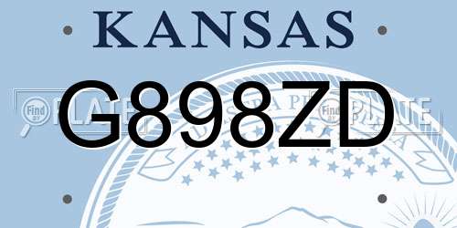 G898ZD Kansas License Plate