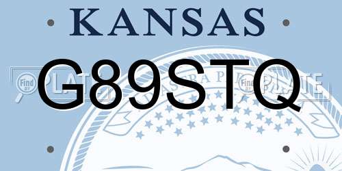 G89STQ Kansas License Plate