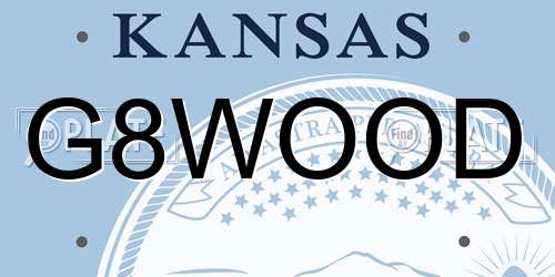 G8WOOD Kansas License Plate