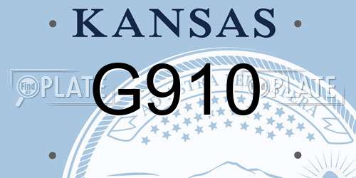 G910 Kansas License Plate