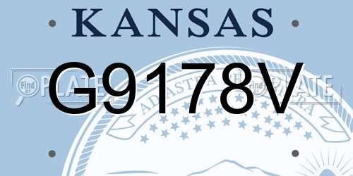 G9178V Kansas License Plate