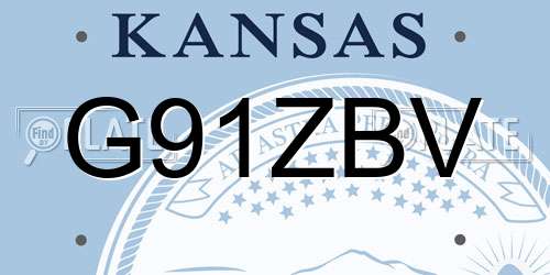 G91ZBV Kansas License Plate