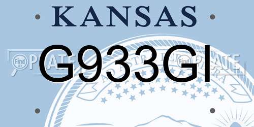 G933GI Kansas License Plate