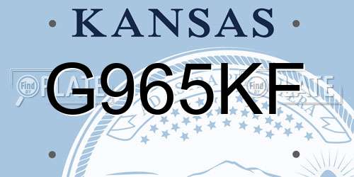 G965KF Kansas License Plate
