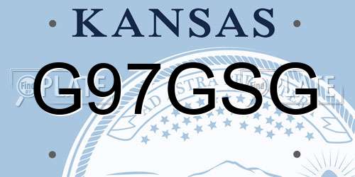 G97GSG Kansas License Plate