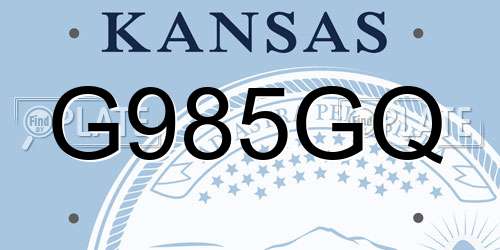 G985GQ Kansas License Plate