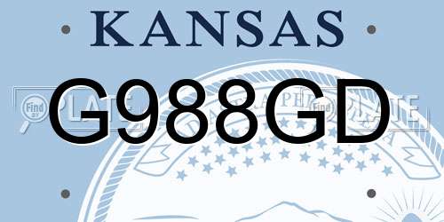 G988GD Kansas License Plate