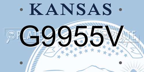 G9955V Kansas License Plate