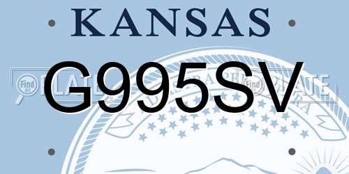 G995SV Kansas License Plate