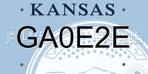 GA0E2E Kansas License Plate