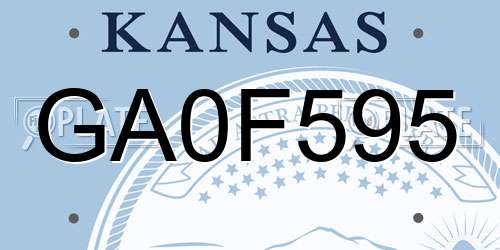 GA0F595 Kansas License Plate