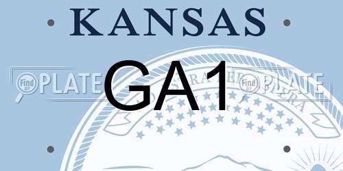 GA1 Kansas License Plate
