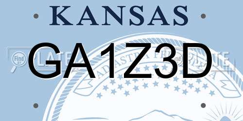GA1Z3D Kansas License Plate